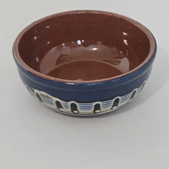 Troyan Bulgarian Drip Glaze Redware Clay Handcrafted Boho Bowl. - Picture 3 of 9